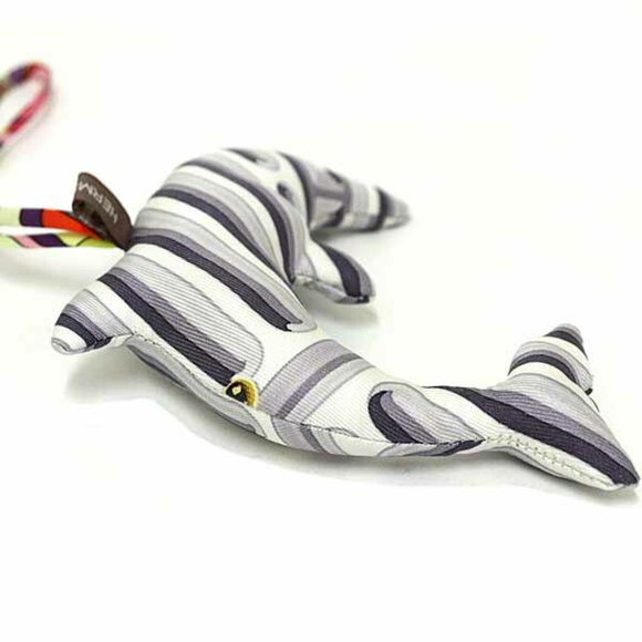 Hermes Petit H Charm Dolphin Silk Grey Multicolor